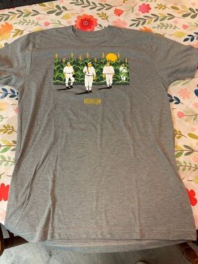 Gray Graphic Baseballism T-Shirt with Yellow Accents Field of Dreams Adult Small